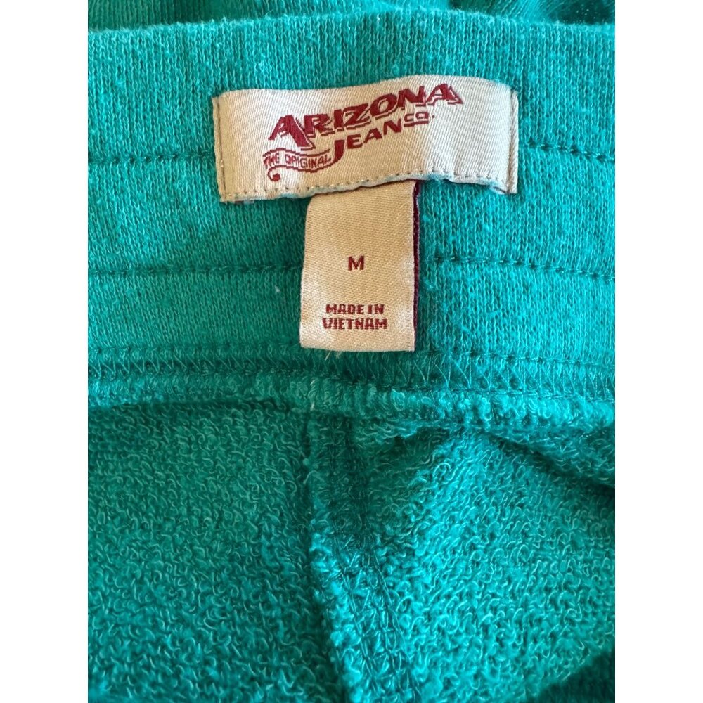Teal Womens Athletic Drawstring Shorts Fleece Cotton Blend Casual Relaxed Fit - Picture 4 of 7